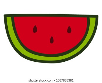 Vector illustration of a Water Mellon Slice