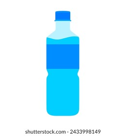 Vector illustration of water in a plastic bottle isolated on a white background. Drinking water symbol for website design, advertising, logos and apps.