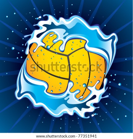 vector illustration of water polo ball