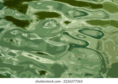 Vektorgrafik von Aquarelltexturhintergrund. Weit reichende Wasseroberfläche bei Sonnenuntergang, goldenes Licht reflektiert im Wasser.
