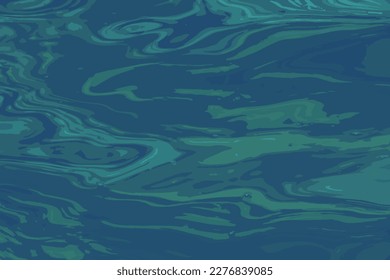 Vektorgrafik von Aquarelltexturhintergrund. Weit reichende Wasseroberfläche bei Sonnenuntergang, goldenes Licht reflektiert im Wasser.
