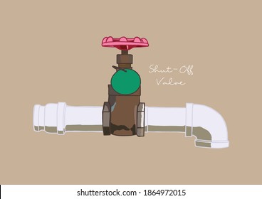 Vector Illustration of Water Shut Off, Shut Down Valve