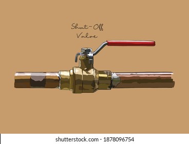 Vector Illustration of Water Shut Off, Shut Down Valve