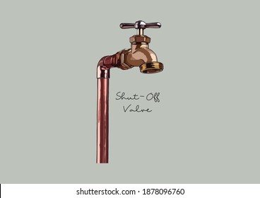 Vector Illustration of Water Shut Off, Shut Down Valve
