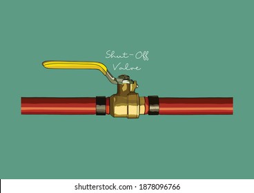 Vector Illustration of Water Shut Off, Shut Down Valve