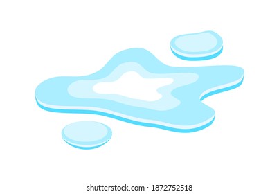 Vector illustration of water spill or puddle on white background