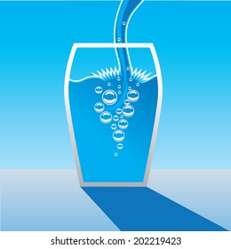 Vector Illustration of water splash from glass