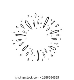 Ilustración vectorial de salpicaduras de agua aisladas sobre fondo blanco.Estilo Doodle