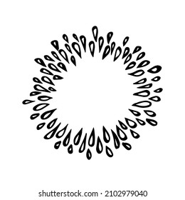 Vector illustration of water splash isolated on white background. Doodle style.
