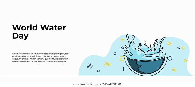 Ilustración vectorial de salpicaduras de agua. Moderno piso en estilo de línea continua.