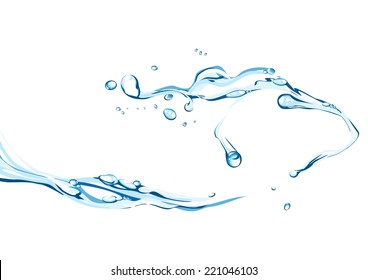 Vector illustration of water splash on white.