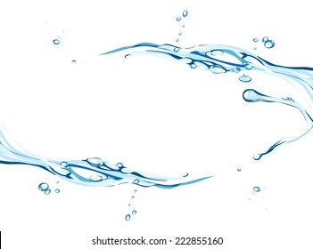 Vector illustration of water splash on white.