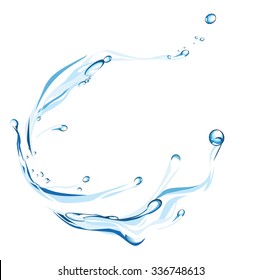 Vector illustration of water splash on white
