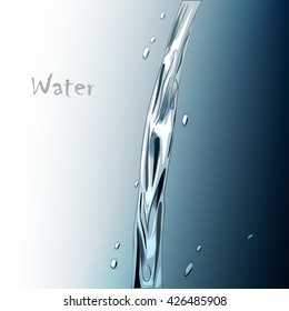 vector illustration water stream on a blue background