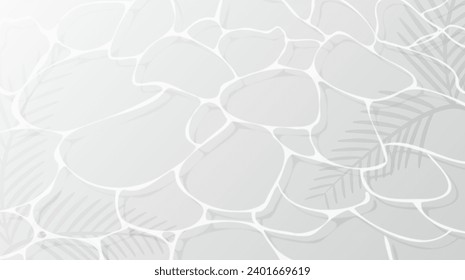 Vector illustration of water surface  - water patterns and ripples with the silhouette of palm tree.