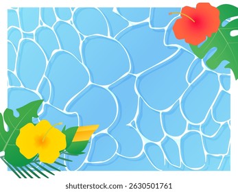 Vector illustration of water surface (water patterns and ripples), pool, and shoreline and sea image.