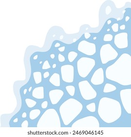 Vector illustration of water surface with waves seen from above