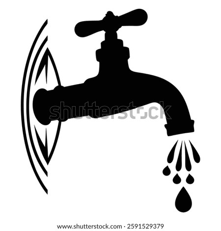 Vector illustration Water Tap icons Black White Silhouette Style