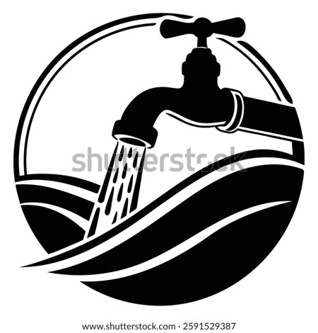 Vector illustration Water Tap icons Black White Silhouette Style