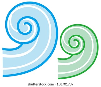 Ilustración vectorial de las olas de agua