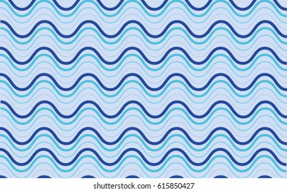 A vector illustration of water waves in hues of blue.