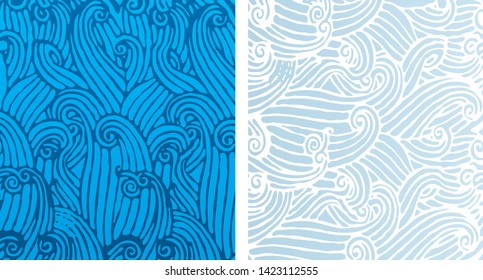 Vector illustration. Water and wind background. Swirls in different position and color.