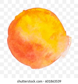 Vector illustration, watercolor background in different colors. Image in orange tones