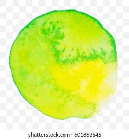 Vector illustration, watercolor background in different colors. Image in green and yellow color