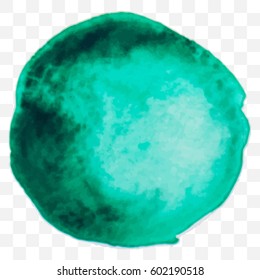 Vector illustration, watercolor background in different colors. Image in emerald tones