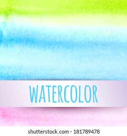 vector illustration. watercolor background with a sticker