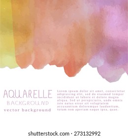 vector illustration of watercolor background with text and signature