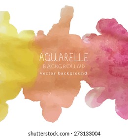 vector illustration of watercolor background with text and signature
