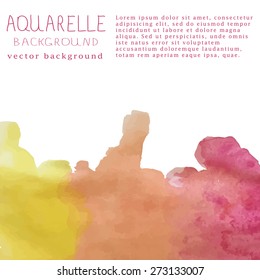 vector illustration of watercolor background with text and signature