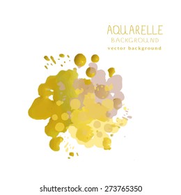 vector illustration of watercolor background with text and signature