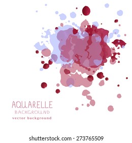 vector illustration of watercolor background with text and signature