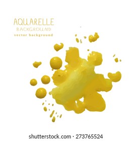 vector illustration of watercolor background with text and signature