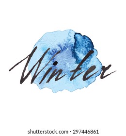 vector illustration watercolor background winter