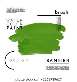Vector illustration. Watercolor brush stroke. Eco friendly concept. Hand drawn paint smear. Geometric shapes with text. Square banner design for social media, web template. Background for text