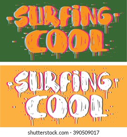 vector illustration watercolor California cool surfer surf, graphics design for t-shirts