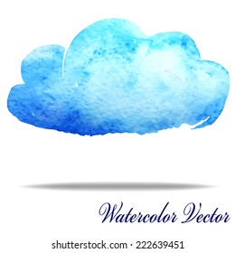Vector Illustration of Watercolor Cloud for Design, Website, Background. Beautiful Retro Banner. Water Color Splash Texture Template