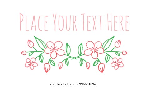 Vector illustration of watercolor design element - divider or page headlines isolated on white