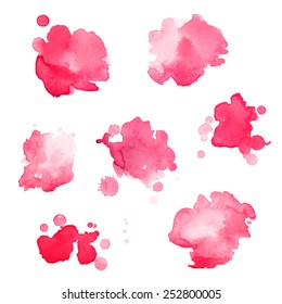 Vector Illustration of Watercolor Design Elements