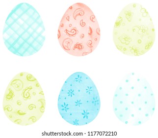 vector illustration watercolor Easter eggs