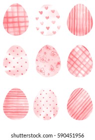 vector illustration watercolor Easter eggs