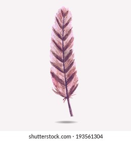 Vector illustration with watercolor feather