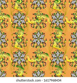 Vector illustration. Watercolor floral bouquet. Floral background. On brown, green and yellow colors. Greeting card with flowers. Birthday card or wedding invitation.