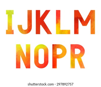 Vector Illustration of Watercolor Font for Design, Website, Background, Banner. Watercolour alphabet Element Template for Lettering, Typography, infographic and advertise