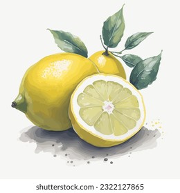 Vector illustration of watercolor fruit