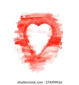 Vector illustration of watercolor heart