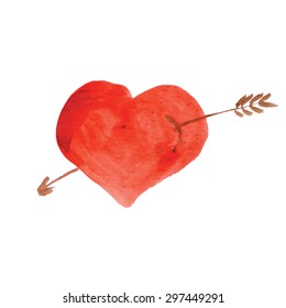 vector illustration watercolor heart love